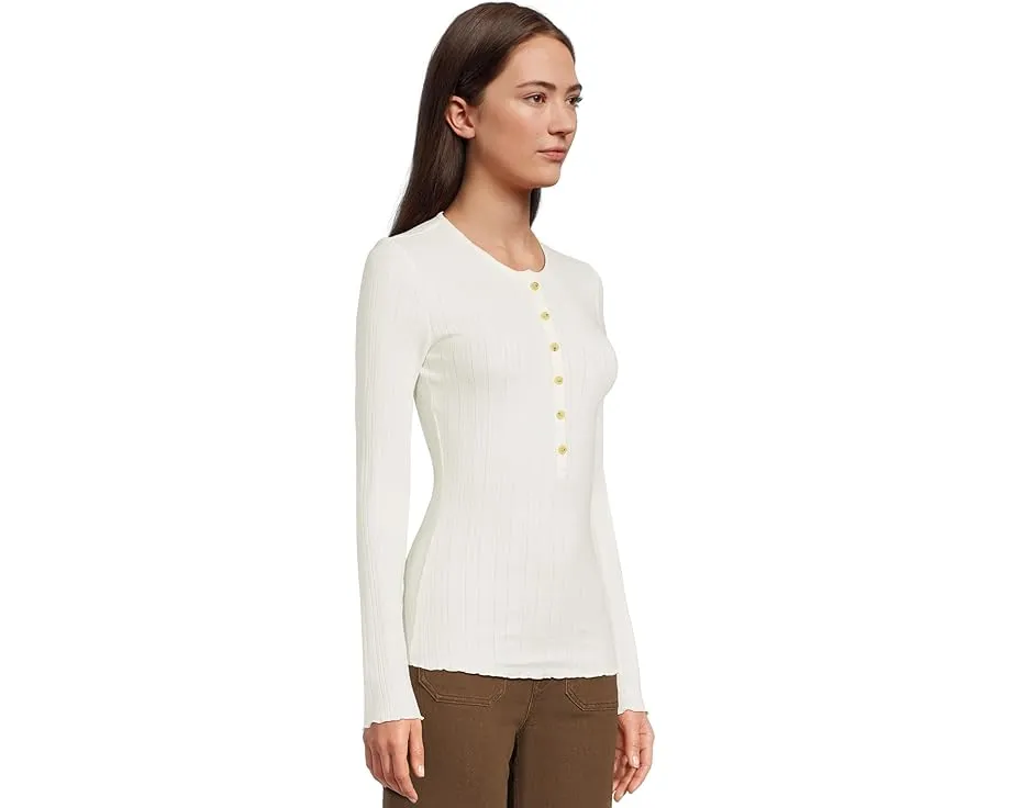 Хенли Faherty Paradise Pointelle с отделкой пико из органического хлопка