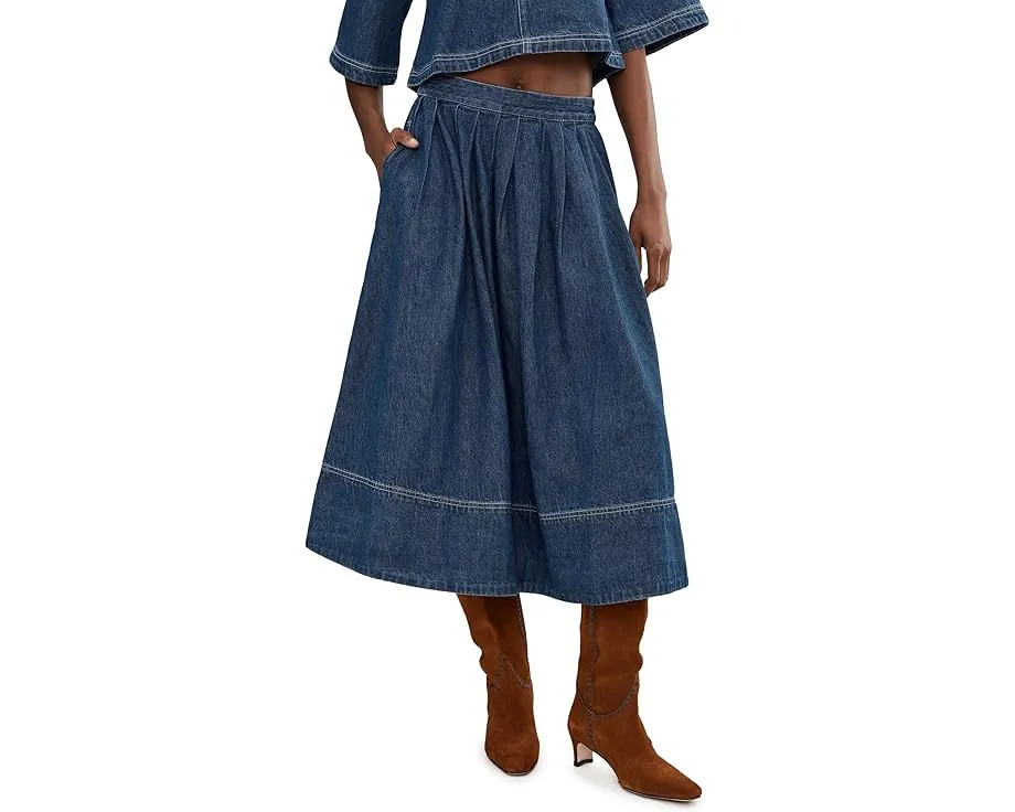 Джинсовый комплект Free People Westley с плиссированной юбкой