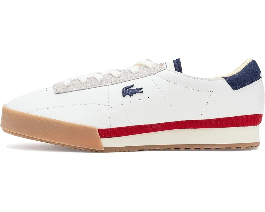 Кроссовки Lacoste Aura из кожи с перфорацией и резиновой подошвой