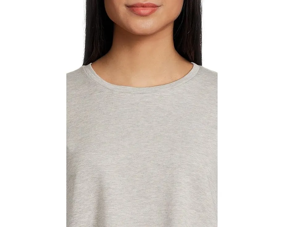 Топ Eileen Fisher из мягкой махры в полоску с круглым вырезом