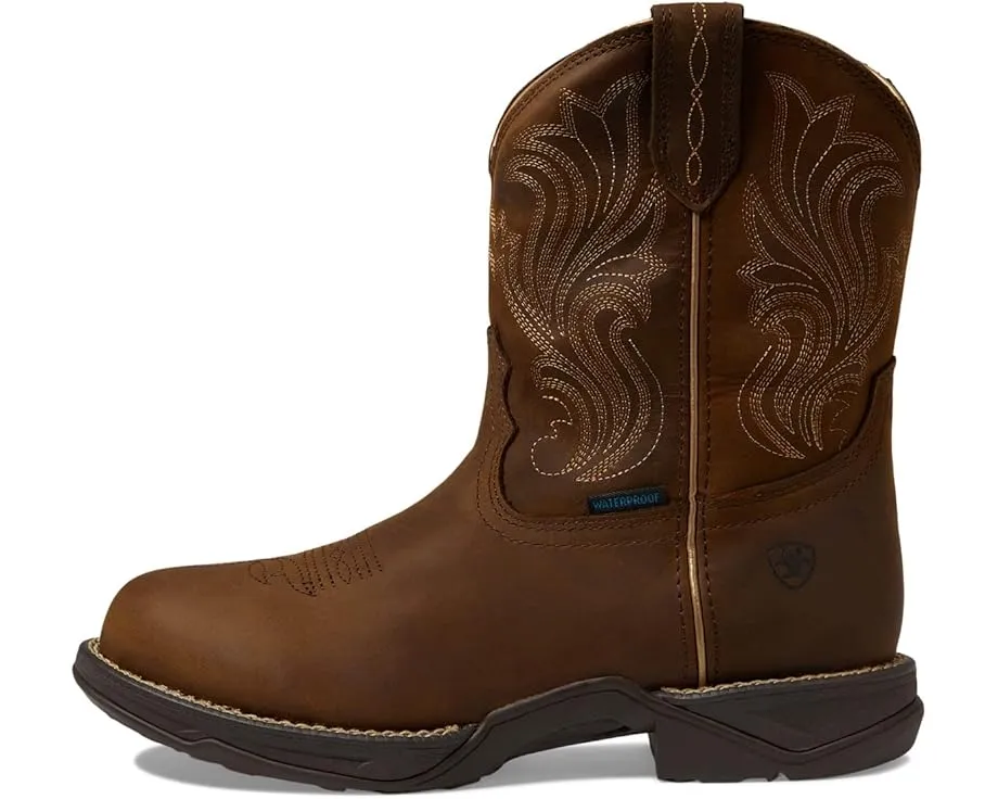 Водонепроницаемые ковбойские сапоги Ariat Anthem Round Toe Shortie с декором в юго-западном стиле