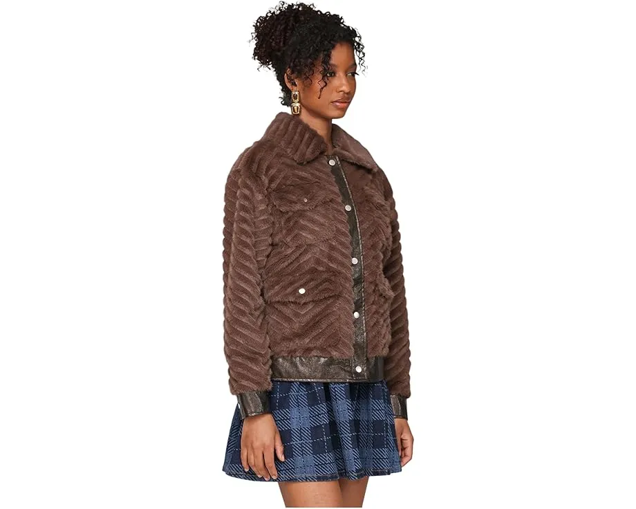 Куртка Faux Fur Trucket с отделкой под кожу от Avec Les Filles