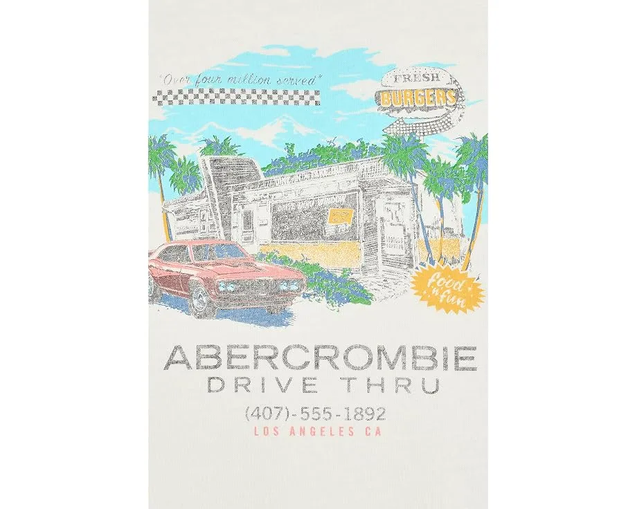 Футболка Fresh Burgers Tee для детей от abercrombie kids с принтом