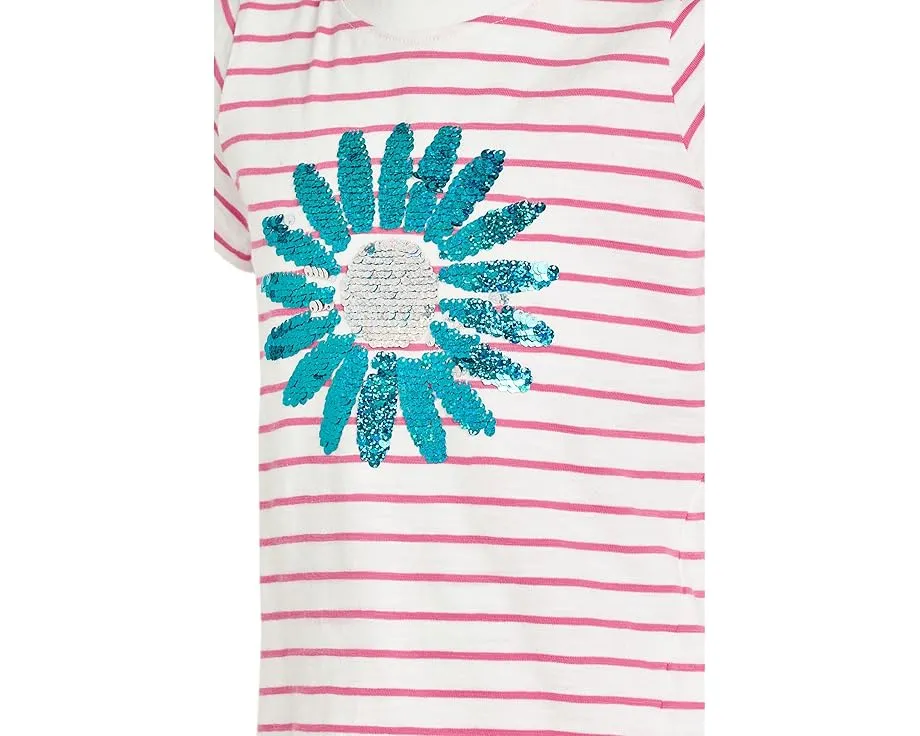 Футболка Hatley Kids с полосками и цветочным принтом и завязкой спереди