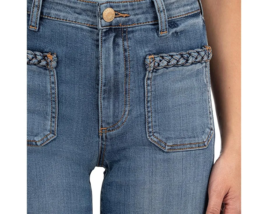 Джинсы KUT from the Kloth Meg с высокой посадкой и широкими штанинами на завязках