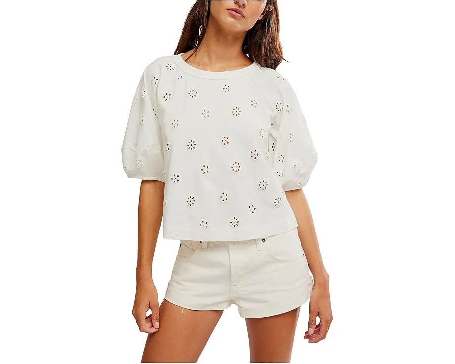 Футболка Jessie с ажурной отделкой Free People и короткими рукавами