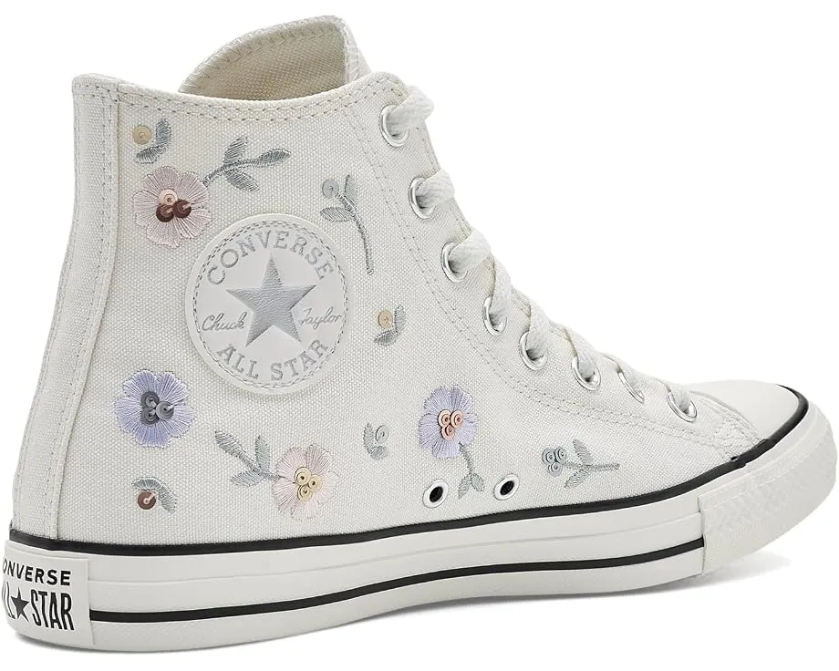 Кеды Converse Chuck Taylor All Star Sequin Flowers высокие с пайетками
