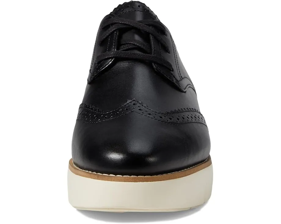 Оксфорды Grand City Platform на платформе из кожи с перфорацией