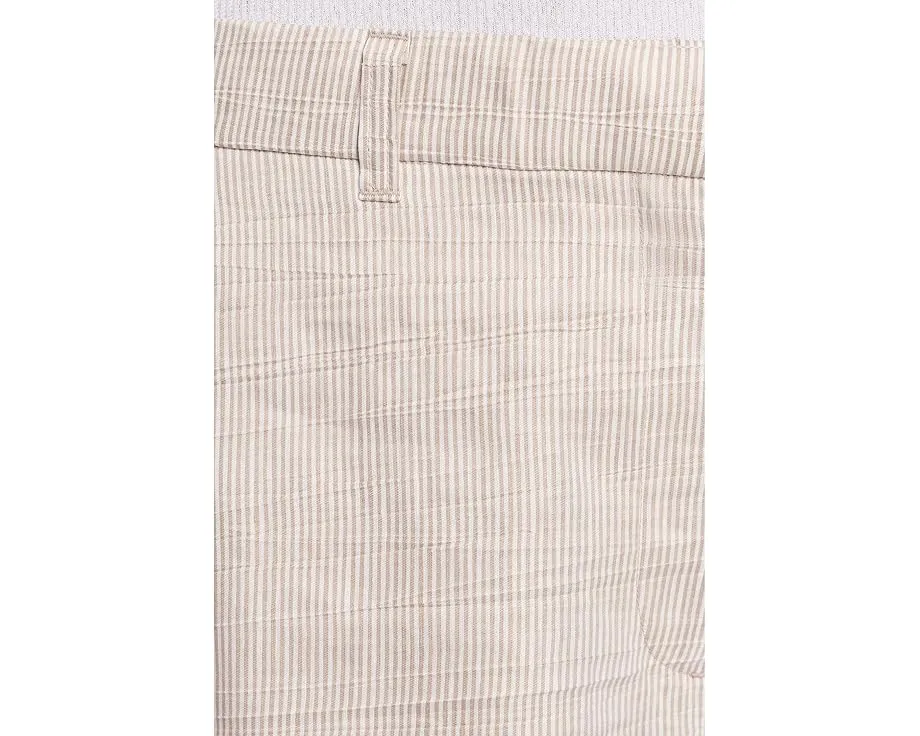 Striped Organic Linen Sheen High Waisted Full Length Trousers