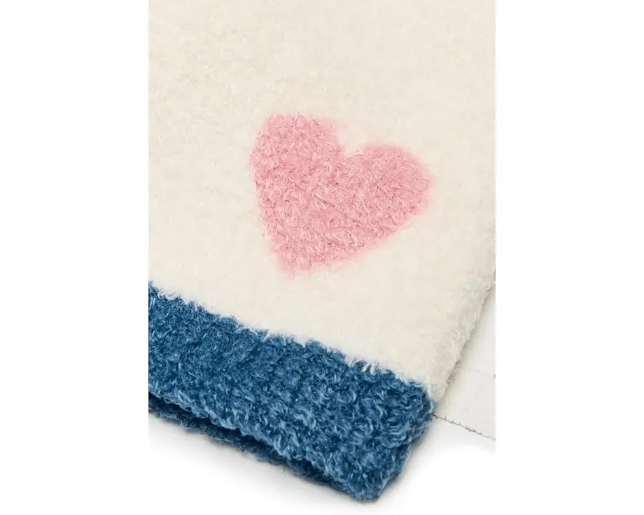 Детская шапочка Barefoot Dreams CozyChic Lite Colorblock Heart с узором сердце