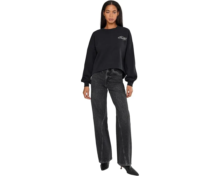 Свитшот AllSaints Reel Lila с принтом и винтажным стилем