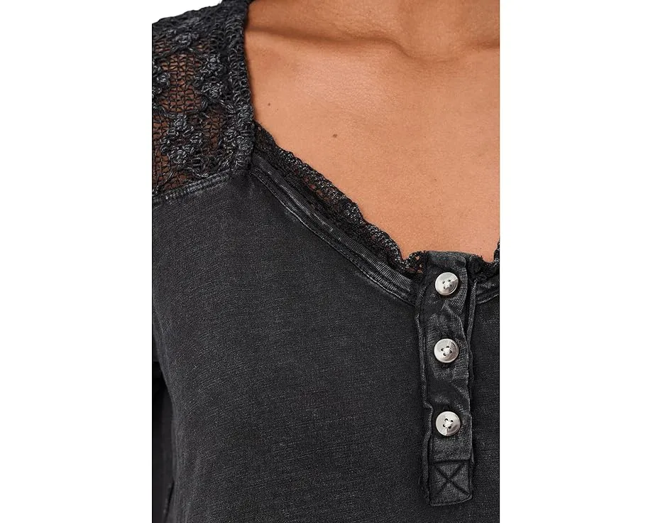 Хенли Free People We The Free Heirloom с кружевными вставками