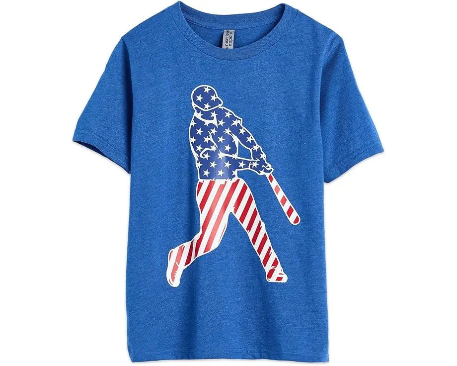 Футболка ChalkTalk SPORTS Kids с коротким рукавом для бейсбола с принтом Baseball Stars and Stripes Player