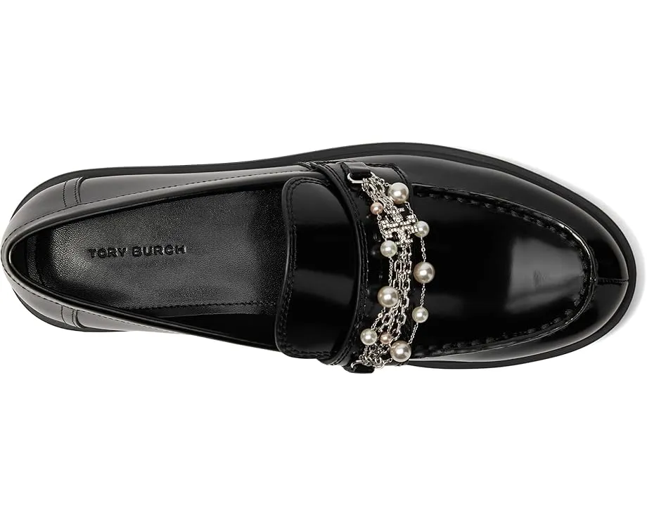 Лоферы Tory Burch Classic Embellished Lug с декором из жемчуга и металла