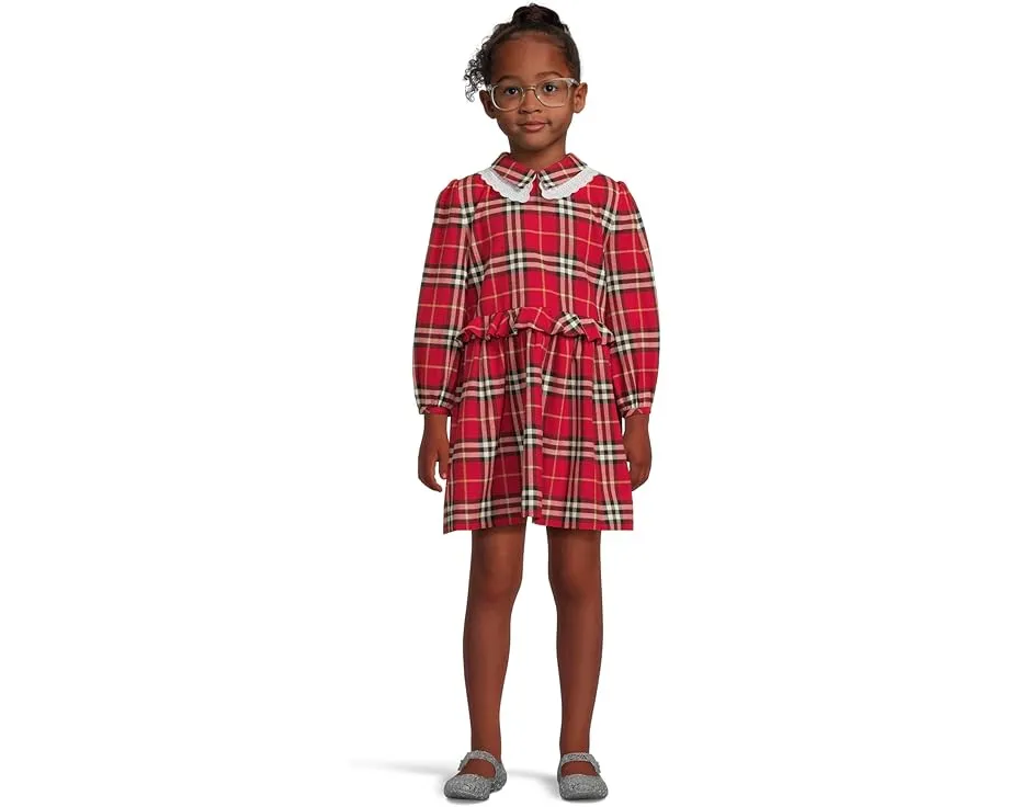 Платье Kira в клетку для детей с кружевными деталями Burberry Kids