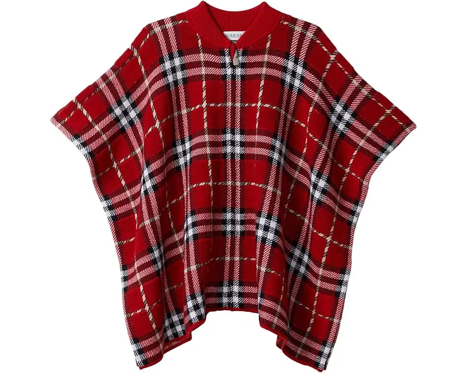 Плащ Burberry Kids Grela Check из шерсти с клетчатым принтом и застежкой-молнией