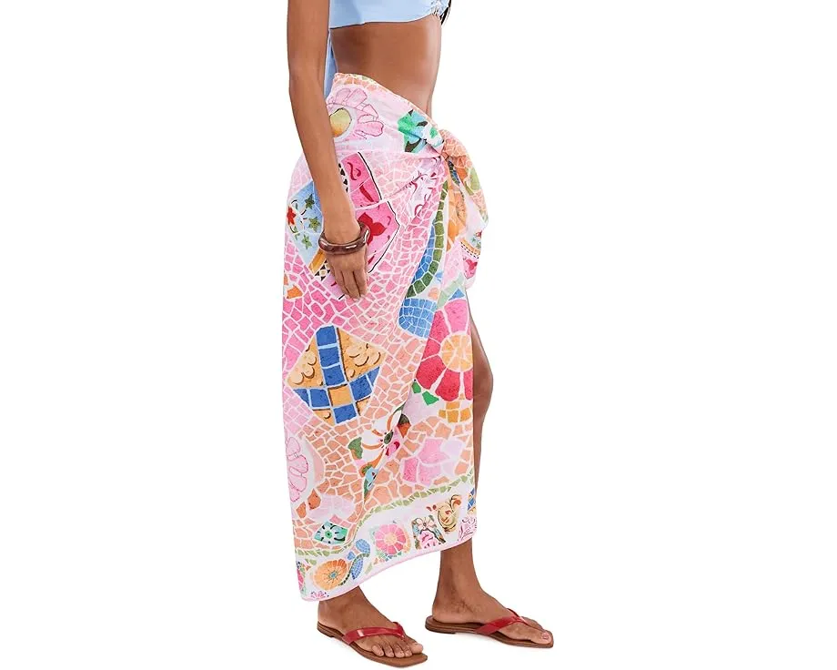 Саронг Seafolly BeachBoheme с эффектным принтом из хлопка