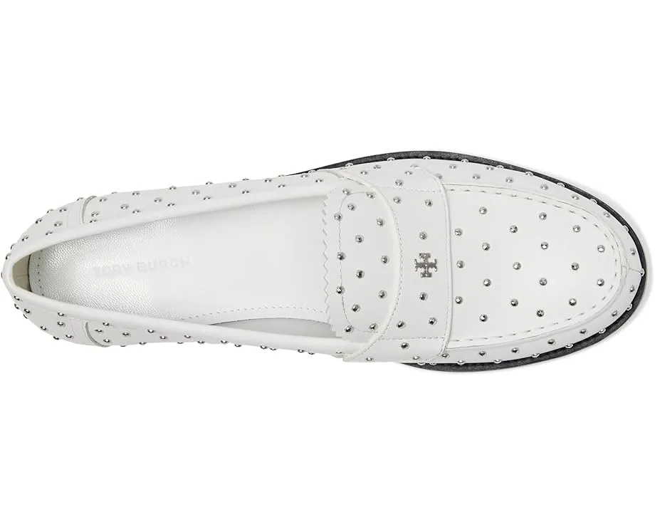 Лоферы Tory Burch Classic Stud с металлическими шипами облачно серебристые