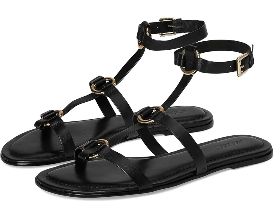 Сандалии Bernardo Hera без каблука Т-образные с миндалевидным носком и регулируемой пряжкой