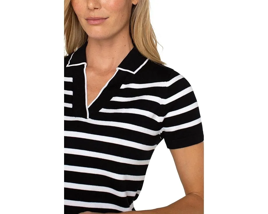 Топ Liverpool Los Angeles с воротником и короткими рукавами в полоску