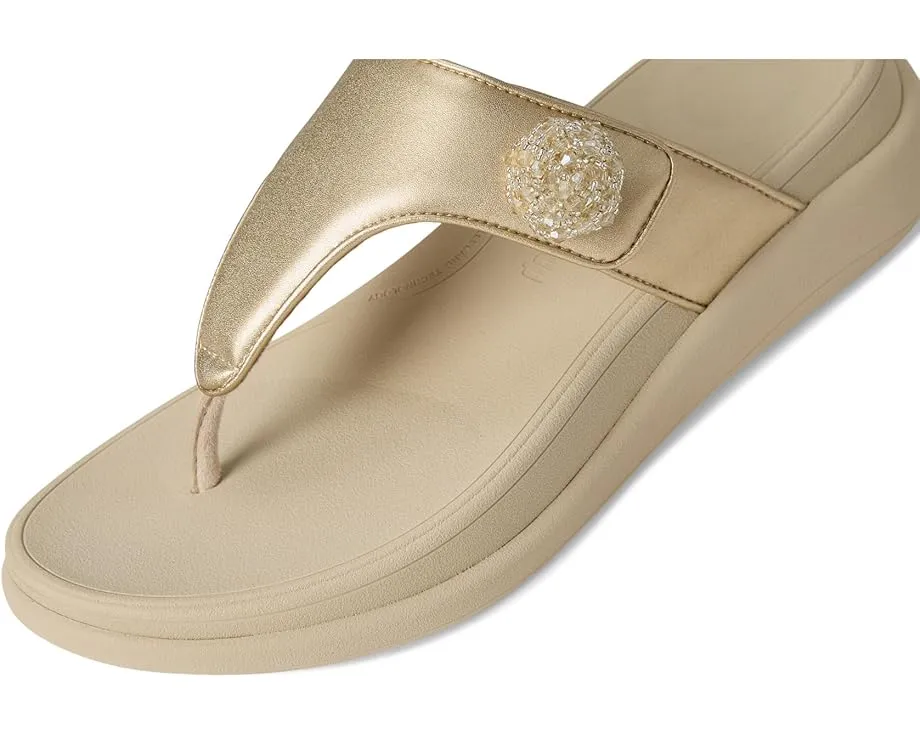 Сандалии FitFlop F-Mode Go Beadie-Button Adj. Flatform с бусинами и регулируемыми ремешками