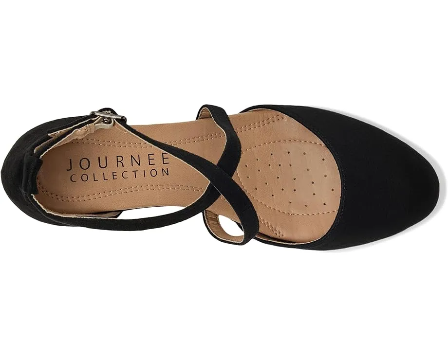 Туфли Journee Collection Foster на устойчивом каблуке с перекрестным ремешком