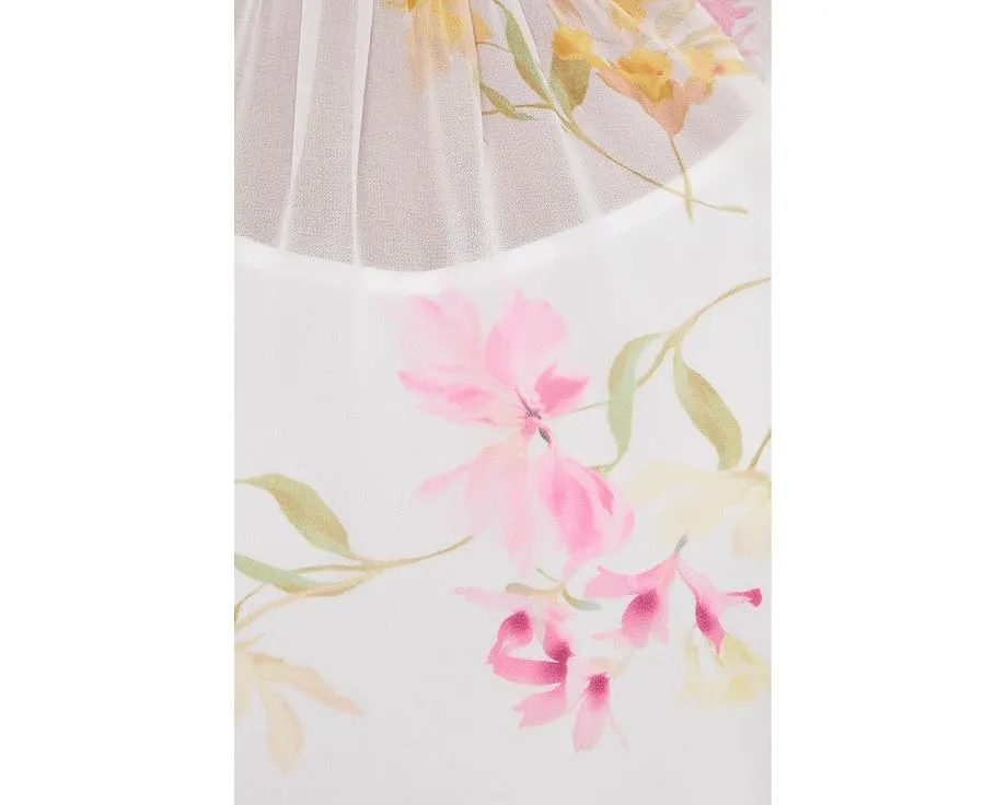 Блуза Vince Camuto с двойными рюшами на рукавах и круглым вырезом