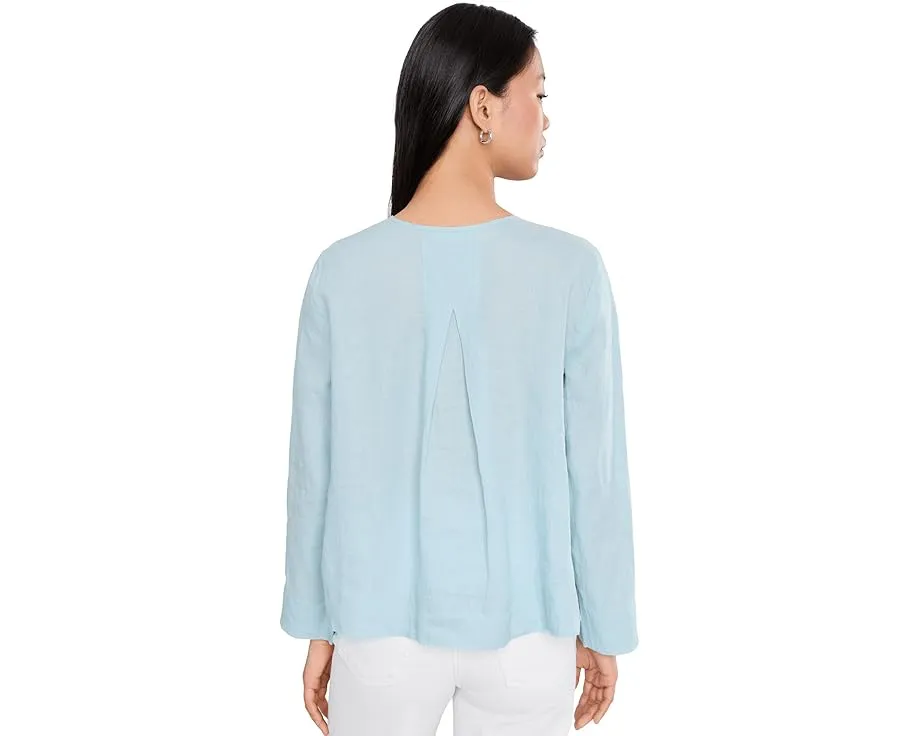 Organic Handkerchief Linen Split Neck Top