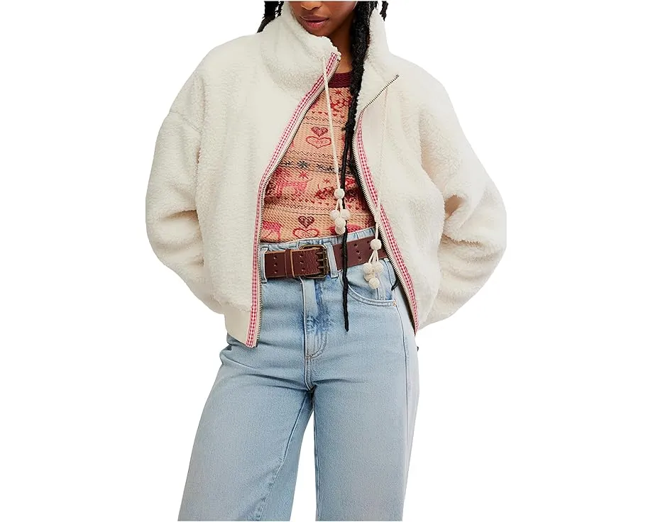 Кардиган Free People Alpine Sherpa с искусственным мехом и шнурками