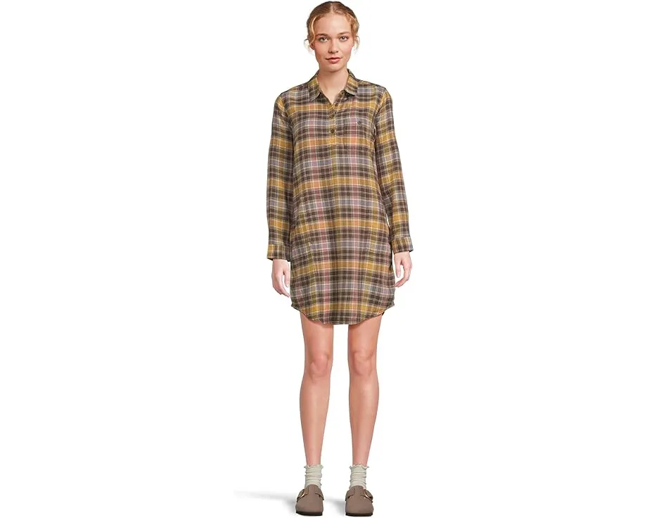 Платье Toad&Co Re-Form Popover с длинным рукавом и клетчатым рисунком