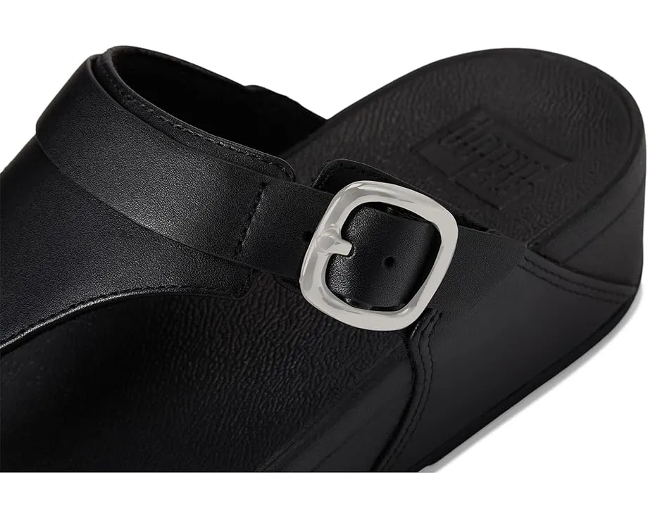 Сандалии FitFlop Lulu Adjustable Leather Toe Post с платформой и регулируемой пряжкой