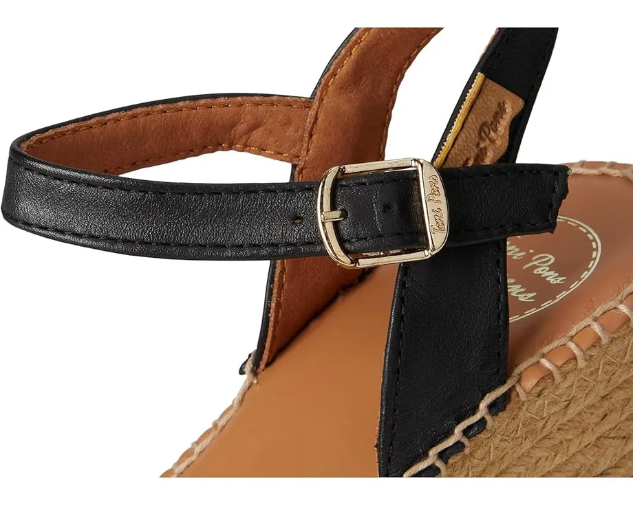 Toni Pons Sia-P босоножки на танкетке с кожаным верхом и пряжкой