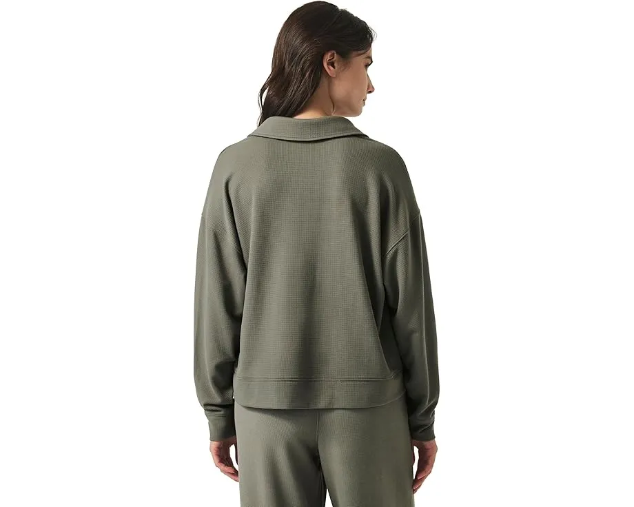 Поло-свитшот Splendid Waffle Scuba с V-образным воротником