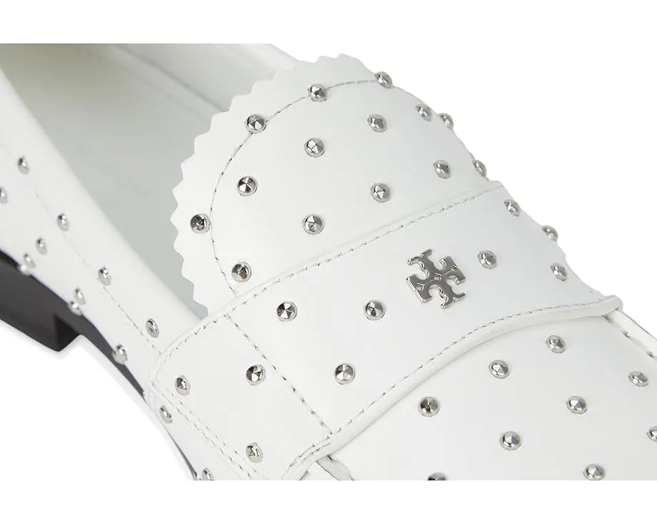 Лоферы Tory Burch Classic Stud с металлическими шипами облачно серебристые