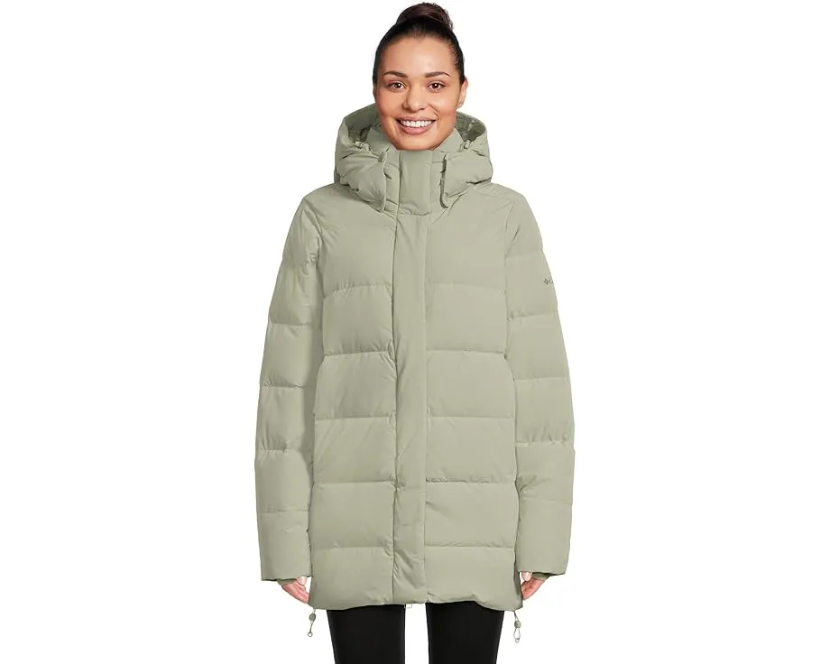 Куртка Columbia Amaze Puff Mid с капюшоном на пухе 650 и двухсторонней молнией