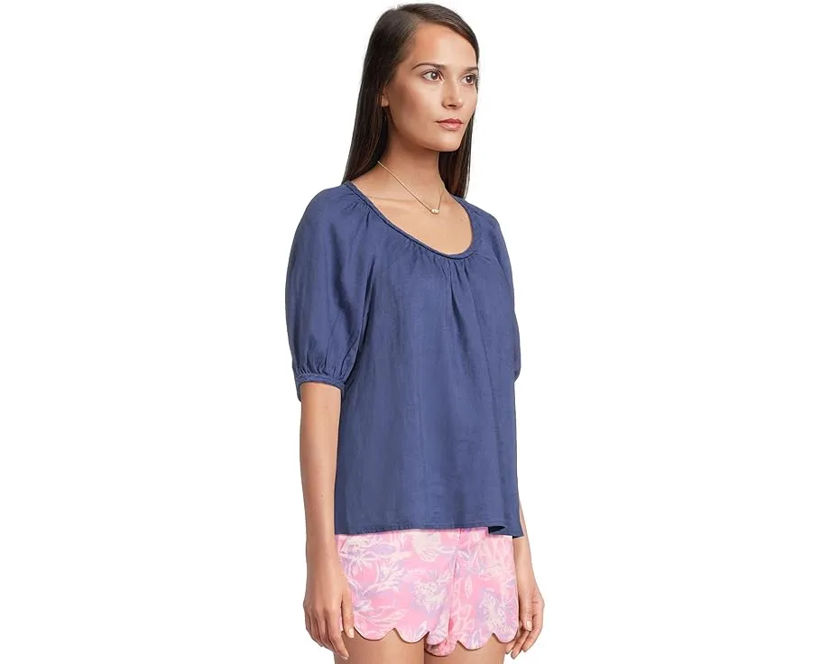 Блуза Lilly Pulitzer Calais Short Sleeve из льна с коротким рукавом