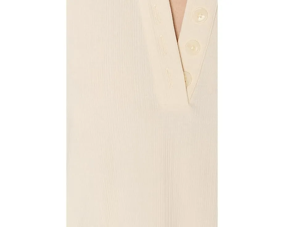 Топ Varley Kasey с ребристой тканью и планкой на четверть пуговицы