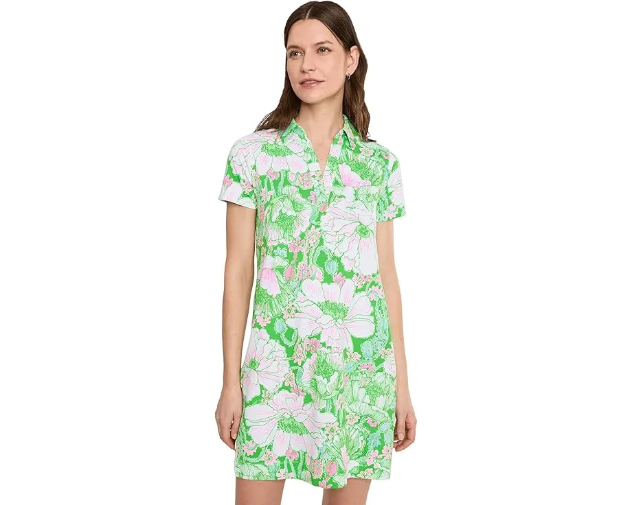 Lilly Pulitzer короткое платье Dune с защитой UPF 50 и отложным воротником