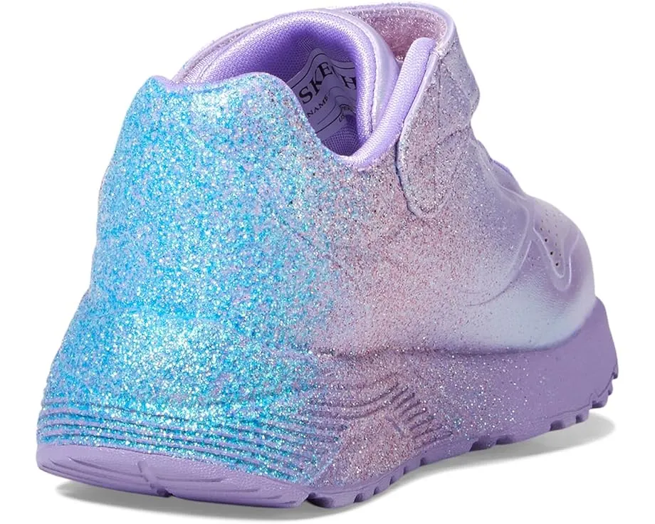 Детские туфли Skechers Uno Lite с блестками и застежкой на липучке