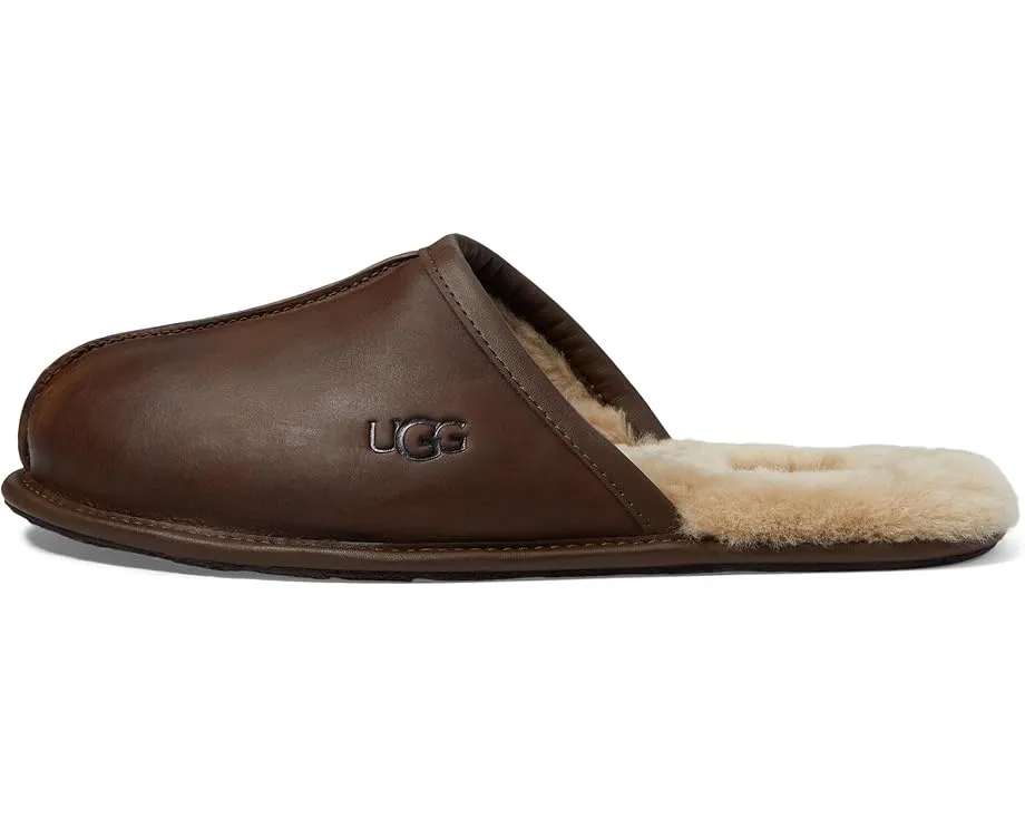 Тапочки UGG Scuff с овчинной подкладкой и гладкой кожей