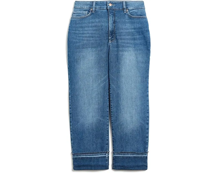 Джинсы Bailey Relaxed Straight Ankle Raw Cuff Plus Size от NYDJ с необработанным краем