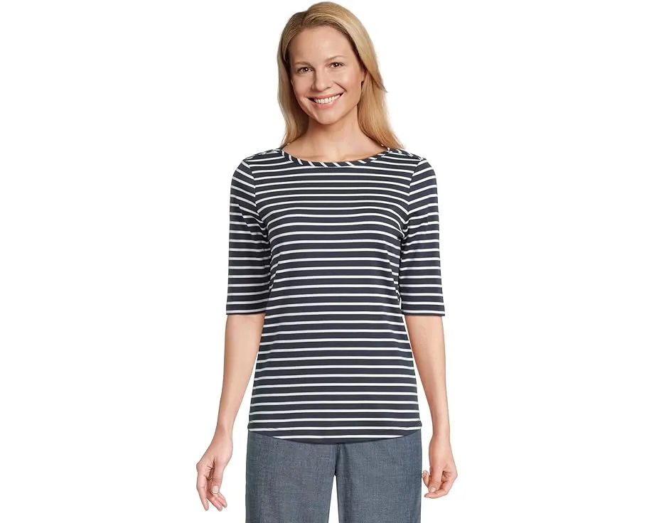 Футболка L.L.Bean Pima Cotton с лодочкой и рукавом три четверти