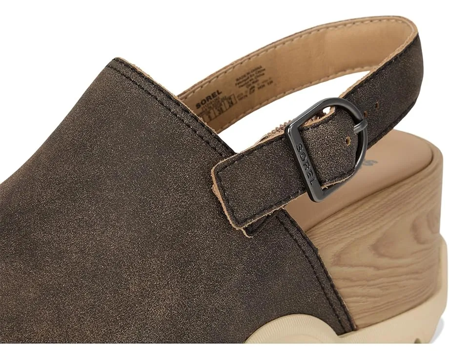Клоги SOREL Roam'n Clog Rvt из натуральной кожи с платформой и заклепками