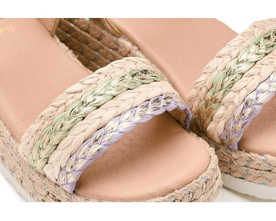 Детские сандалии Mia Kids Zhara на металлизированной танкетке с плетеным верхом