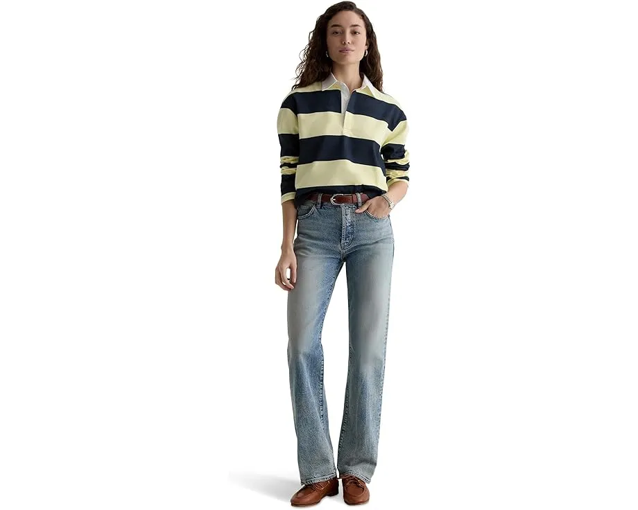 Джинсы AG Jeans Sydney Mid-Rise Stovepipe с прямым узким кроем и застежкой на пуговицы