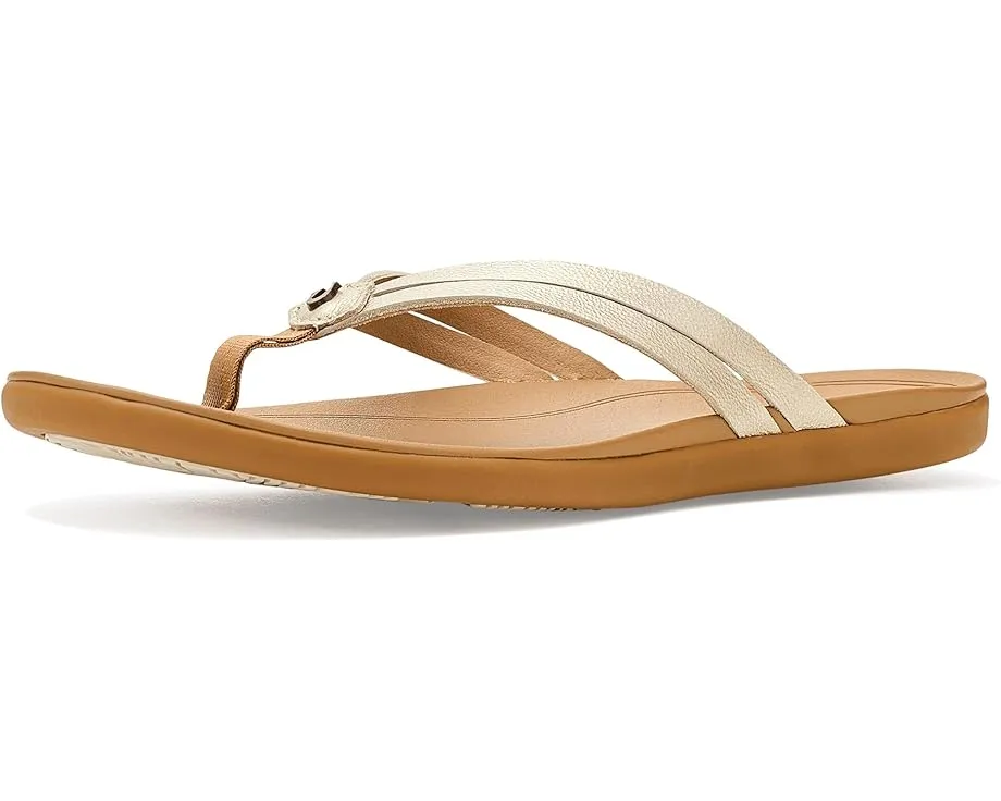 Кожаные сандалии Ho'opio Hui с нейлоновой перемычкой и легкой стелькой OluKai