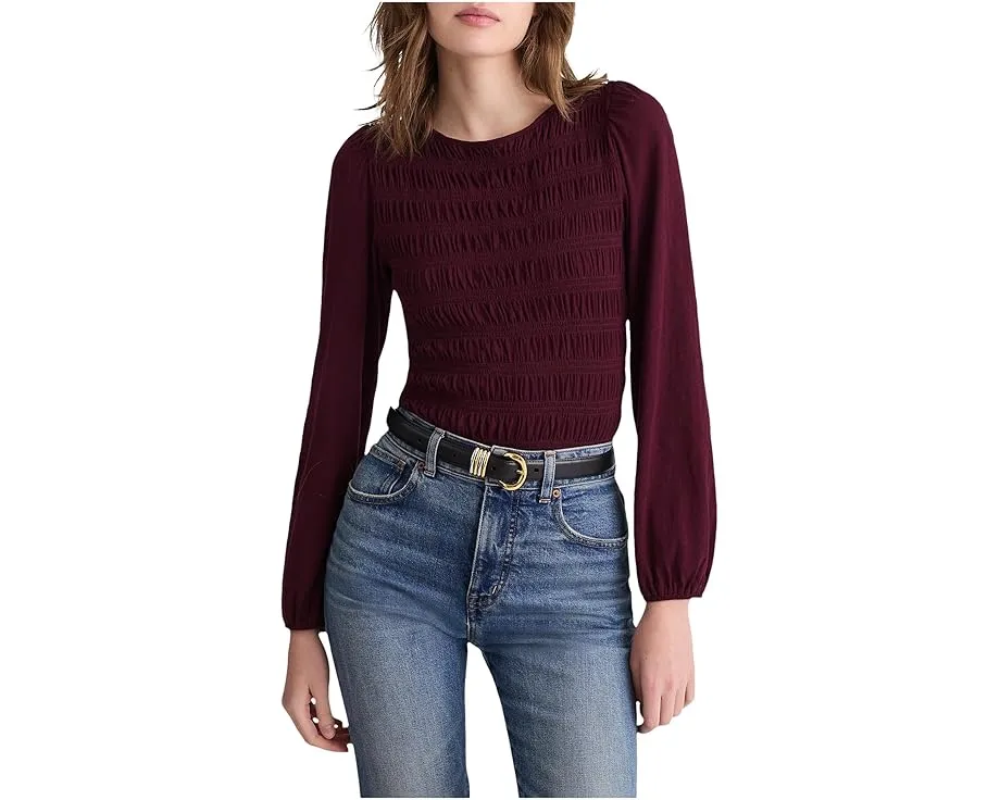 Блуза с драпировкой и лодочкой от Madewell