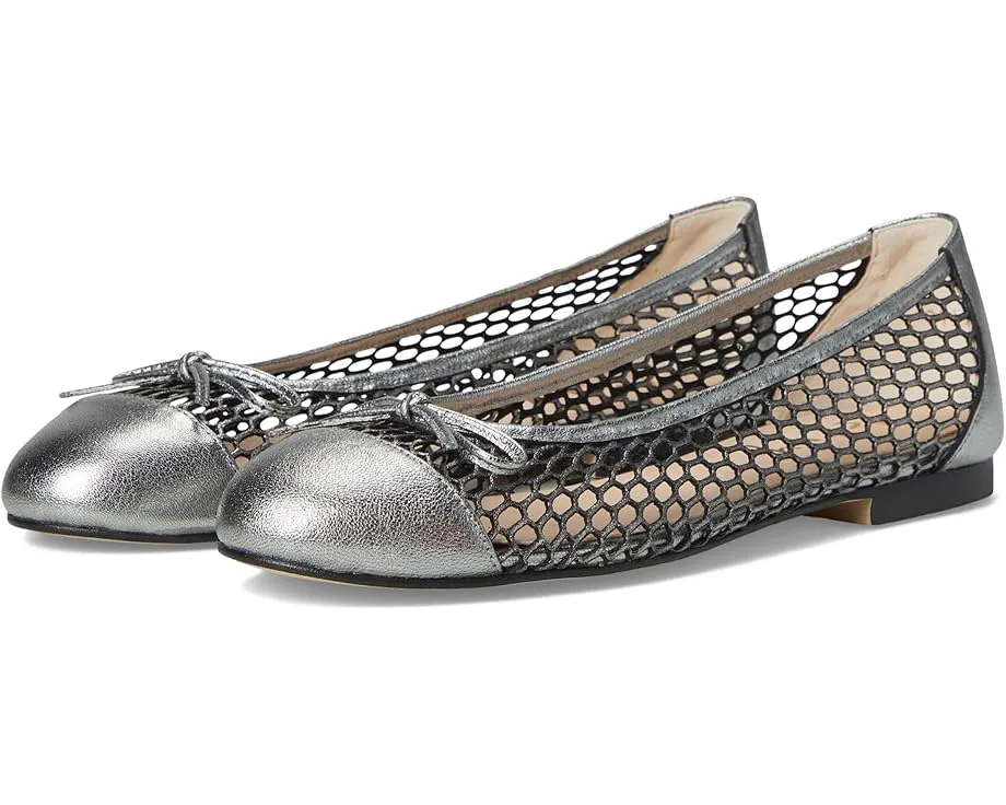 Балетки Meadow от French Sole из металлизированной кожи с плетеным узором