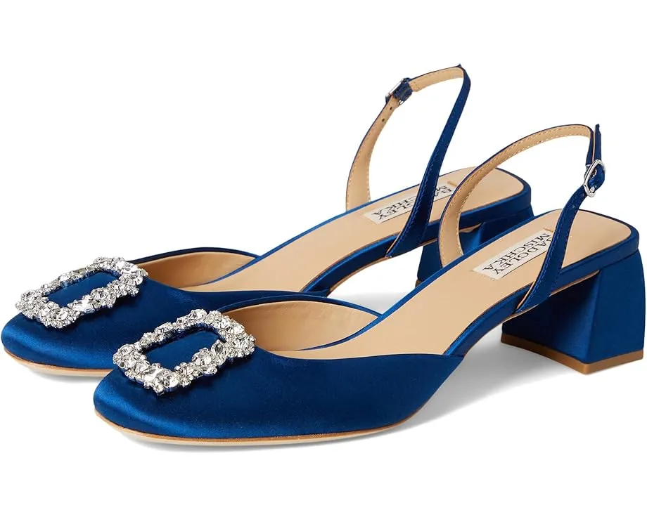 Босоножки Badgley Mischka Vivia на квадратном каблуке с ремешком на щиколотке и кристаллами