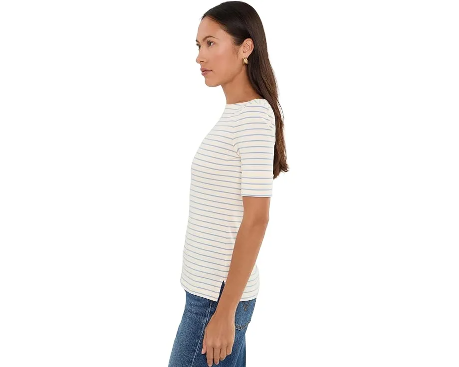 Футболка Petite Striped Stretch Cotton Boatneck Tee от Lauren Ralph Lauren